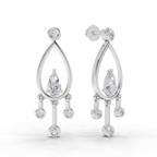 0.67 Carat Pear Starlit Diamond Earrings 14K - White Gold