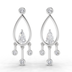 0.67 Carat Pear Starlit Diamond Earrings 14K - White Gold