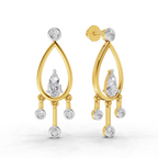 0.67 Carat Pear Starlit Diamond Earrings 14K