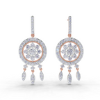 3.08 Carat Dream catcher Diamond Earrings 14K - Rose Gold