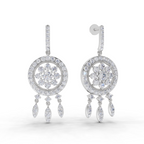 3.08 Carat Dream catcher Diamond Earrings 14K - White Gold