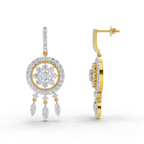 3.08 Carat Dream catcher Diamond Earrings 14K