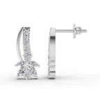 0.71 Carat Lotus Diamond Earrings 14K - White Gold