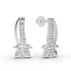 0.71 Carat Lotus Diamond Earrings 14K - White Gold