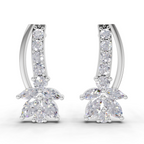 0.71 Carat Lotus Diamond Earrings 14K - White Gold