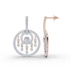 1.87 Carat Dream catcher Diamond Earrings 14K - Rose Gold