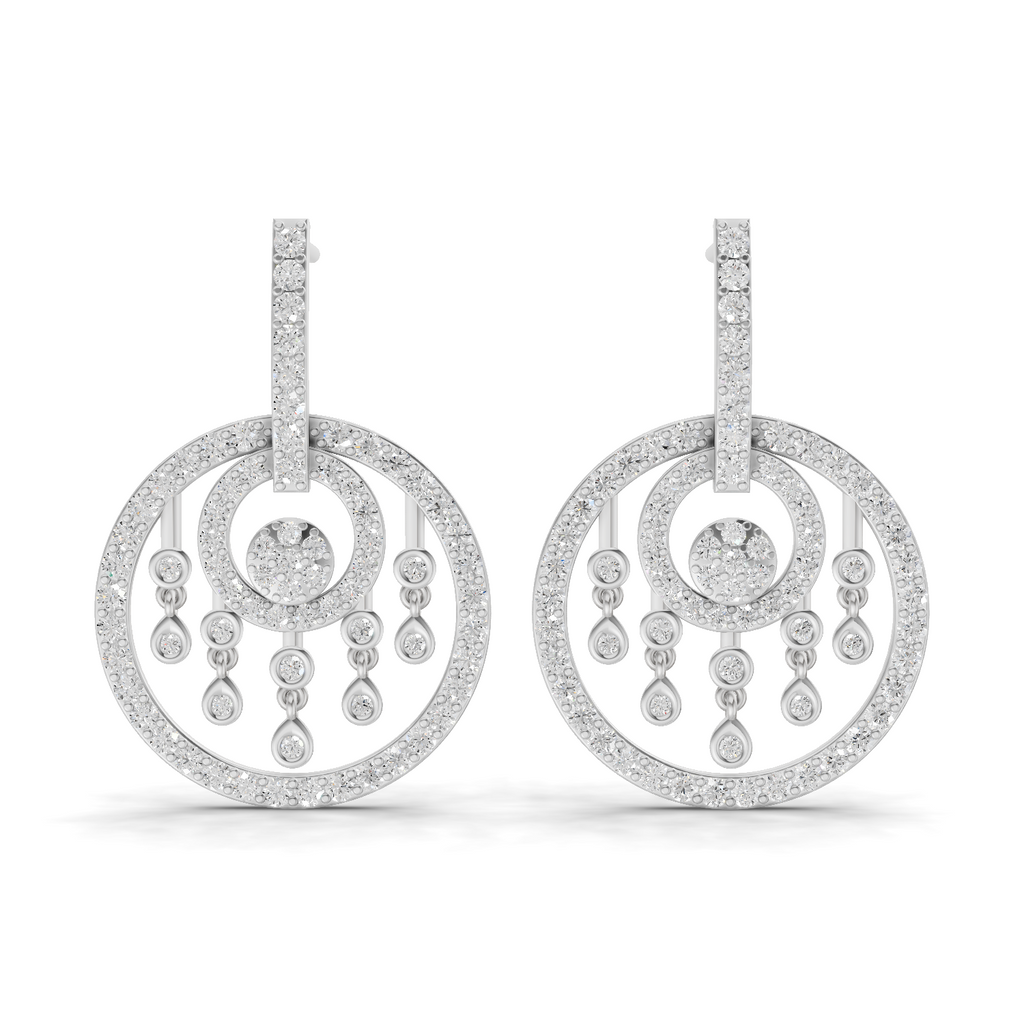 1.87 Carat Dream catcher Diamond Earrings 14K - White Gold