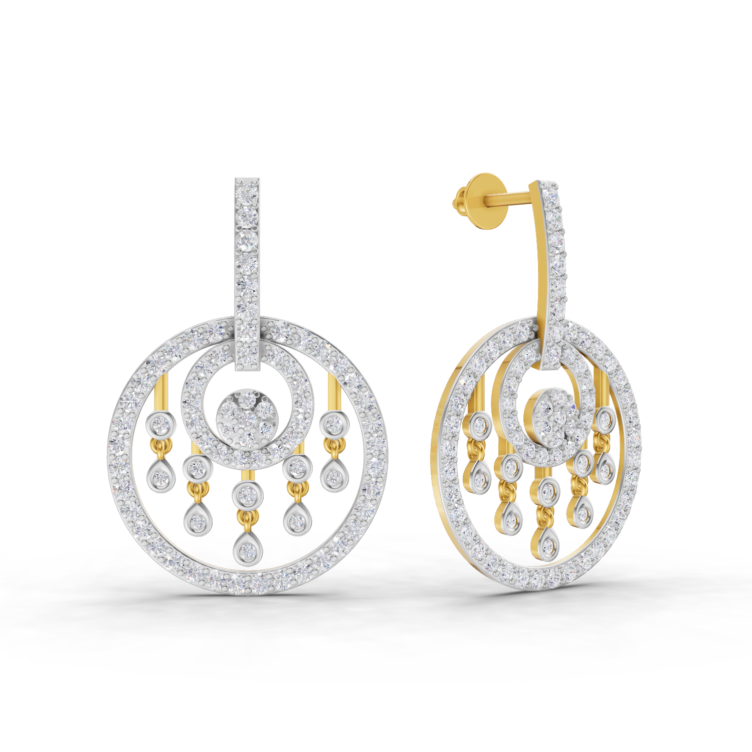 1.87 Carat Dream catcher Diamond Earrings 14K