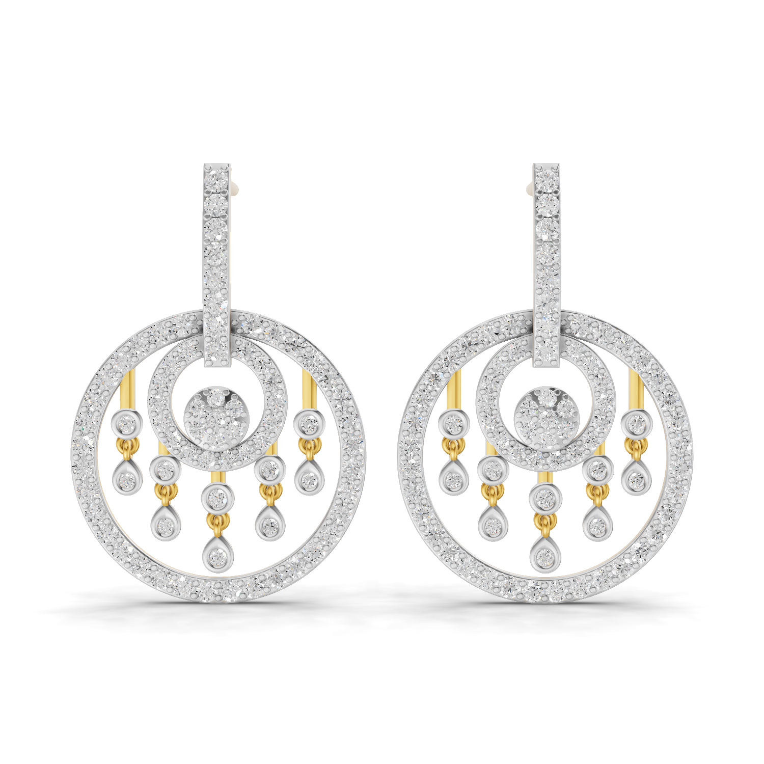 1.87 Carat Dream catcher Diamond Earrings 14K