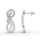 0.76 Carat Infinity Diamond Earrings 14K - White Gold