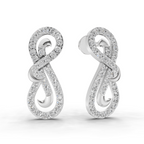 0.76 Carat Infinity Diamond Earrings 14K - White Gold