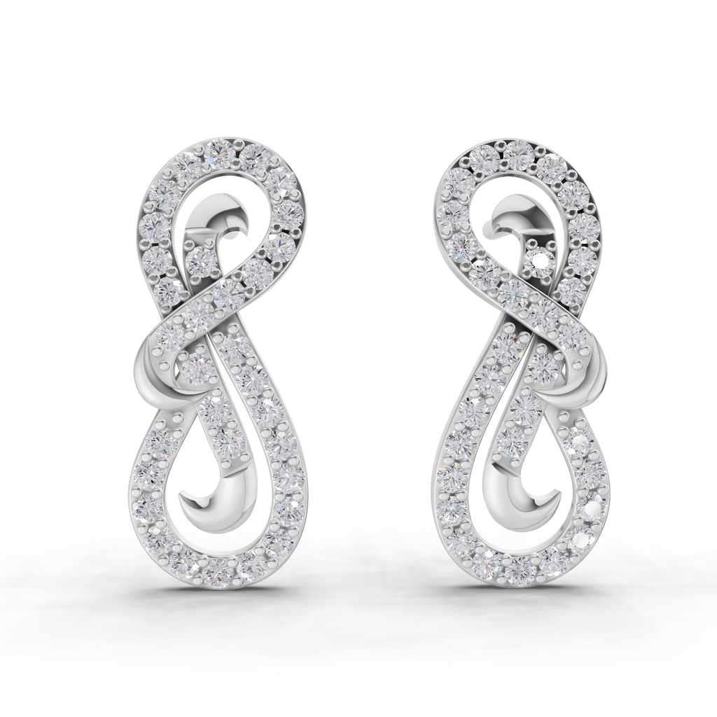 0.76 Carat Infinity Diamond Earrings 14K - White Gold