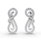 0.76 Carat Infinity Diamond Earrings 14K - White Gold