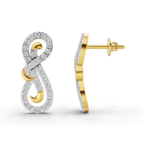 0.76 Carat Infinity Diamond Earrings 14K