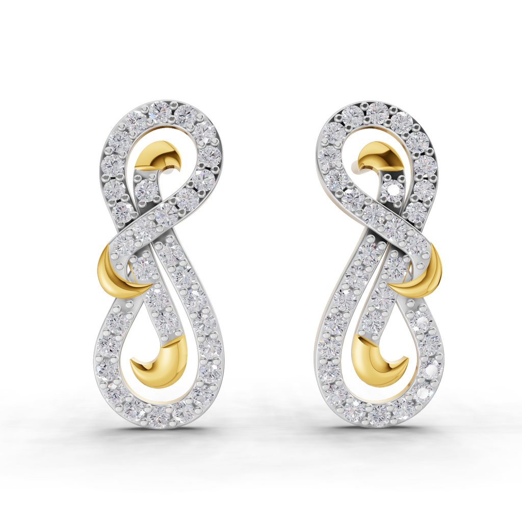 0.76 Carat Infinity Diamond Earrings 14K