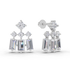 1.81 Carat Baguette Taper Diamond Earrings 14K - White Gold