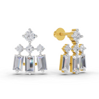 1.81 Carat Baguette Taper Diamond Earrings 14K