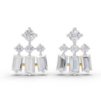 1.81 Carat Baguette Taper Diamond Earrings 14K