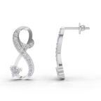 0.88 Carat Infinity Diamond Earrings 14K - White Gold