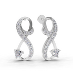 0.88 Carat Infinity Diamond Earrings 14K - White Gold