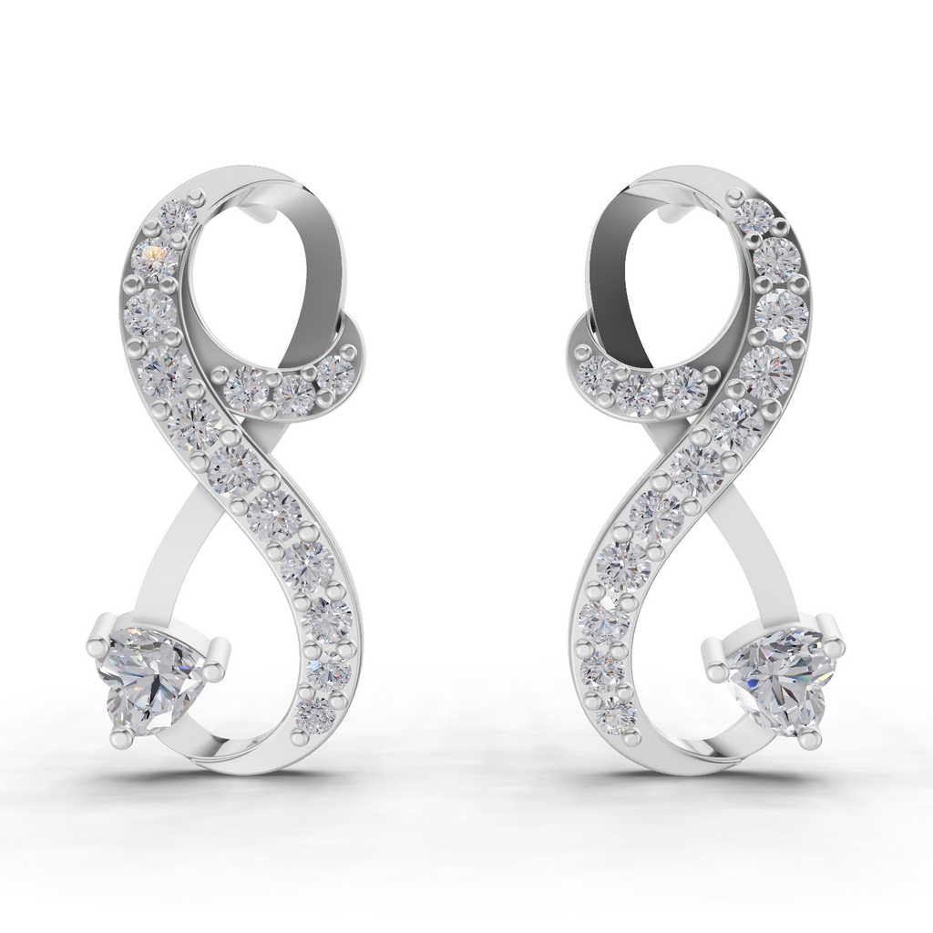 0.88 Carat Infinity Diamond Earrings 14K - White Gold