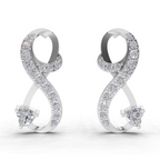 0.88 Carat Infinity Diamond Earrings 14K - White Gold