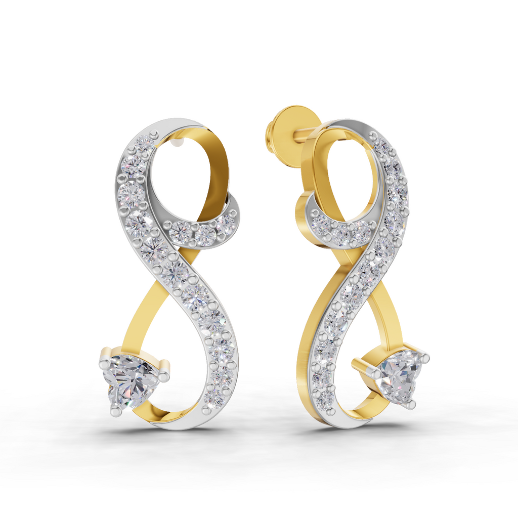 0.88 Carat Infinity Diamond Earrings 14K