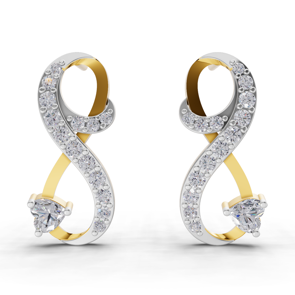 0.88 Carat Infinity Diamond Earrings 14K