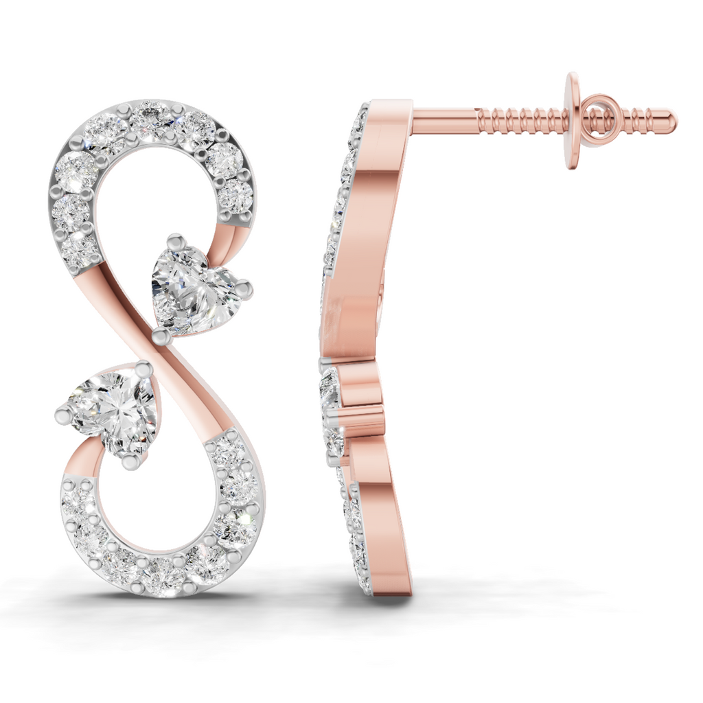 1.26 Carat Infinity Earrings 14K - Rose Gold