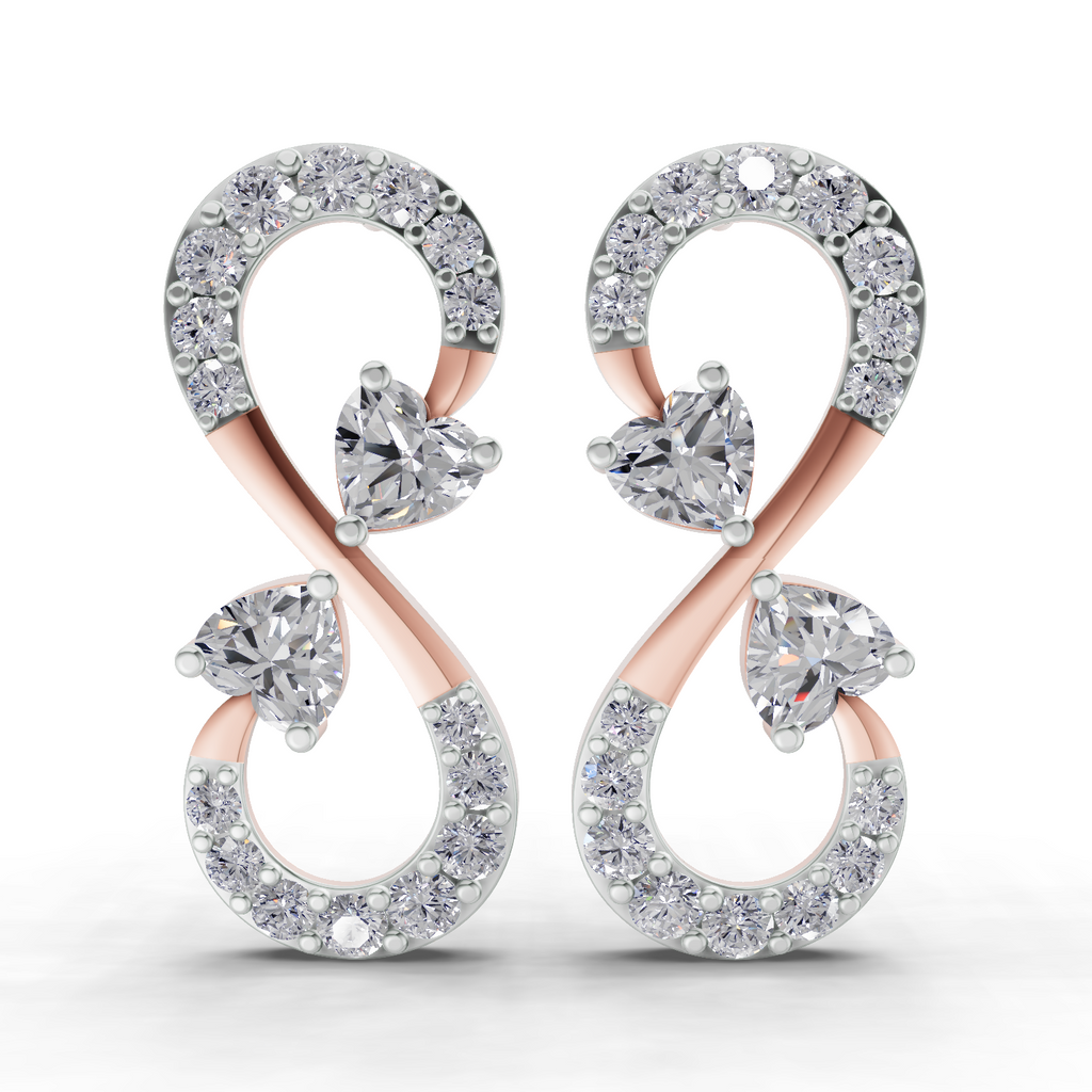 1.26 Carat Infinity Earrings 14K - Rose Gold