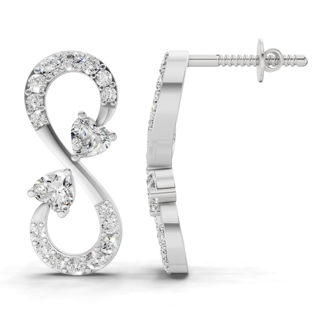 1.26 Carat Infinity Earrings 14K - White Gold