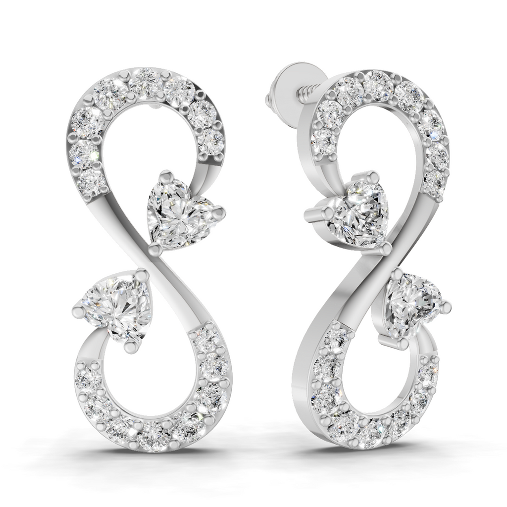 1.26 Carat Infinity Earrings 14K - White Gold