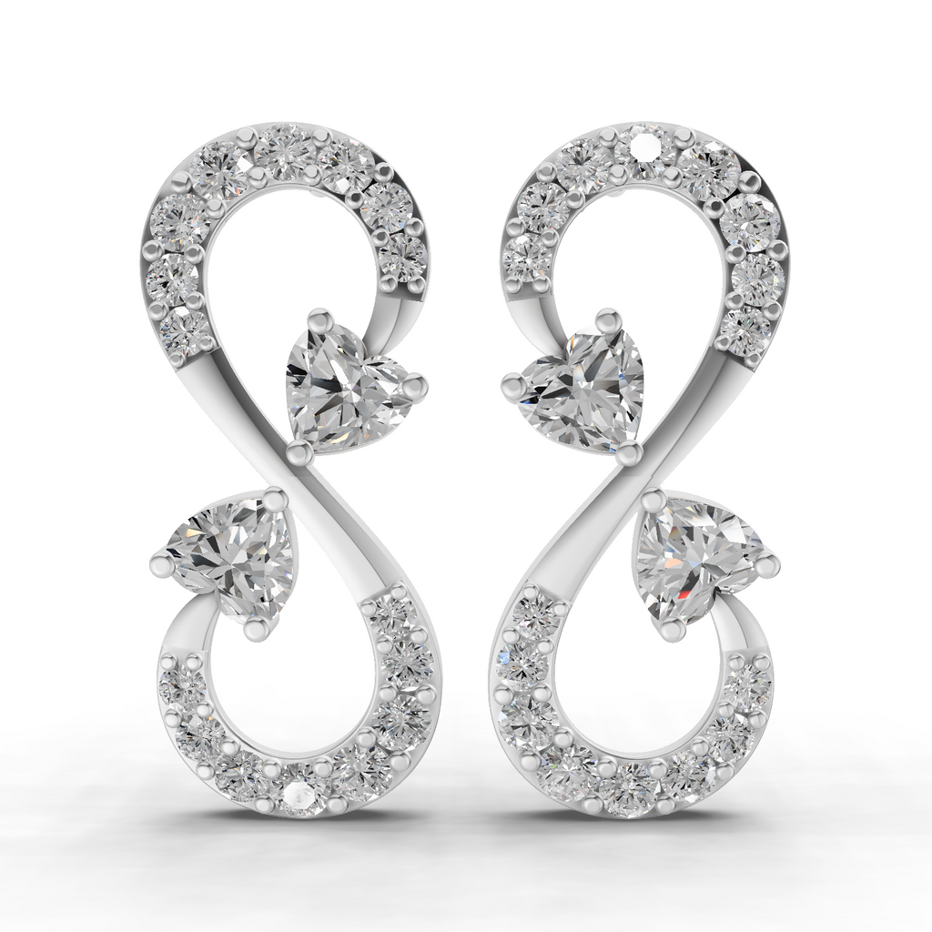 1.26 Carat Infinity Earrings 14K - White Gold