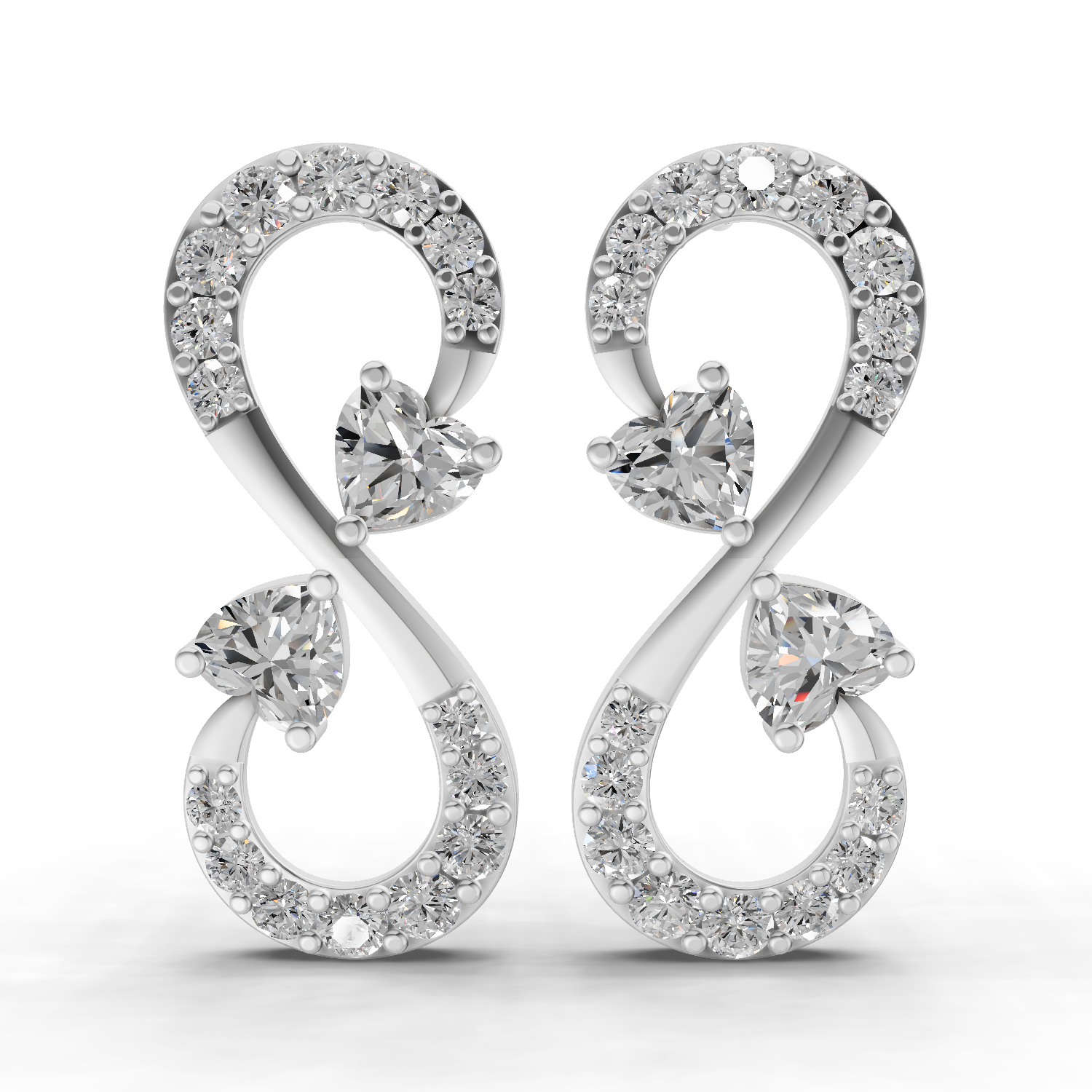 1.26 Carat Infinity Earrings 14K - White Gold