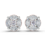 1.1 Carat Snowflake Studs Diamond Earrings 14K - Rose Gold