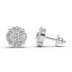 1.1 Carat Snowflake Studs Diamond Earrings 14K - White Gold