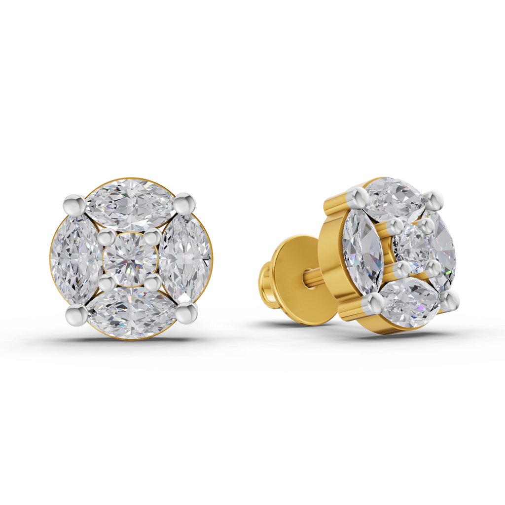 1.1 Carat Snowflake Studs Diamond Earrings 14K