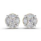 1.1 Carat Snowflake Studs Diamond Earrings 14K