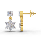 1.26 Carat Stud Earrings Cluster Dangle Earrings 14K