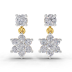 1.26 Carat Stud Earrings Cluster Dangle Earrings 14K