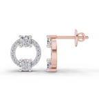 0.84 Carat Diamond Earrings 14K - Rose Gold