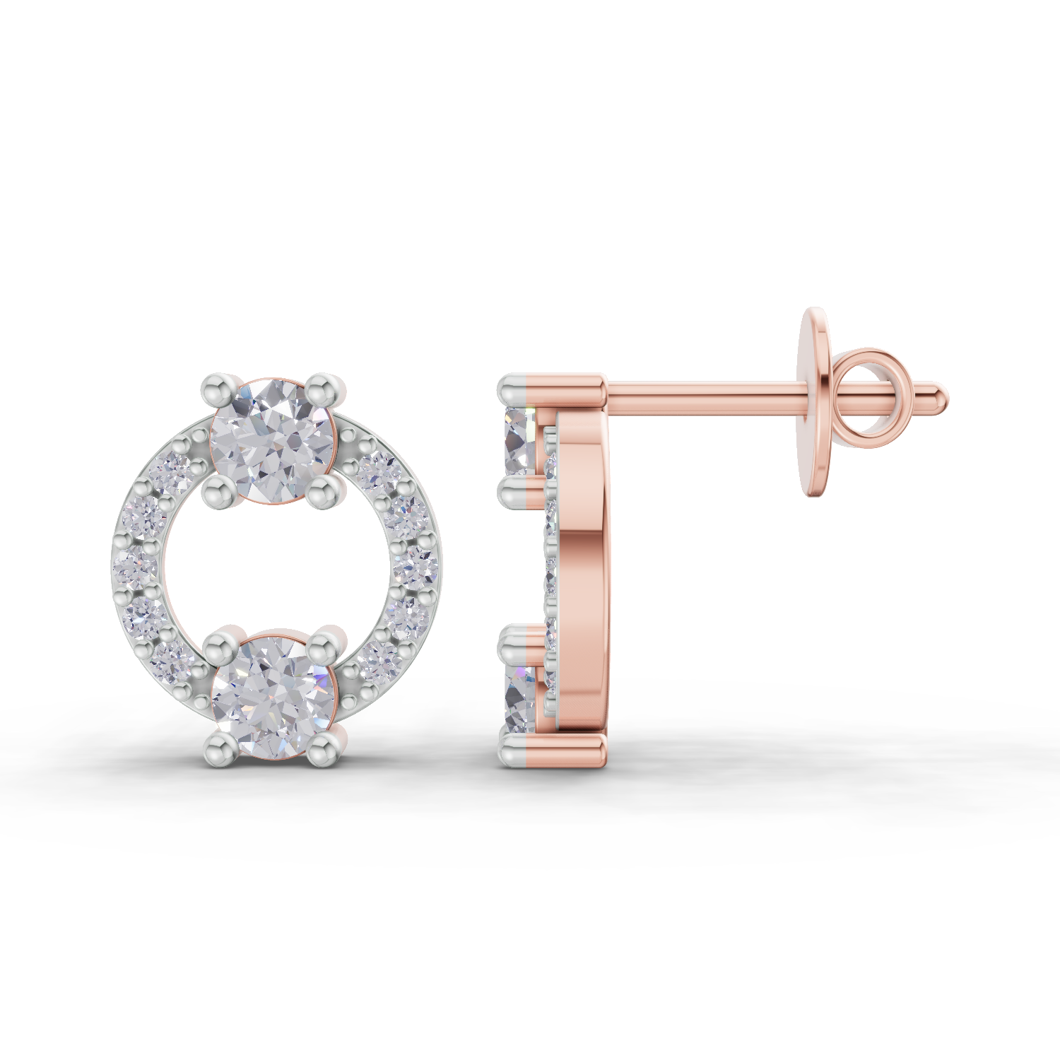 0.84 Carat Diamond Earrings 14K - Rose Gold