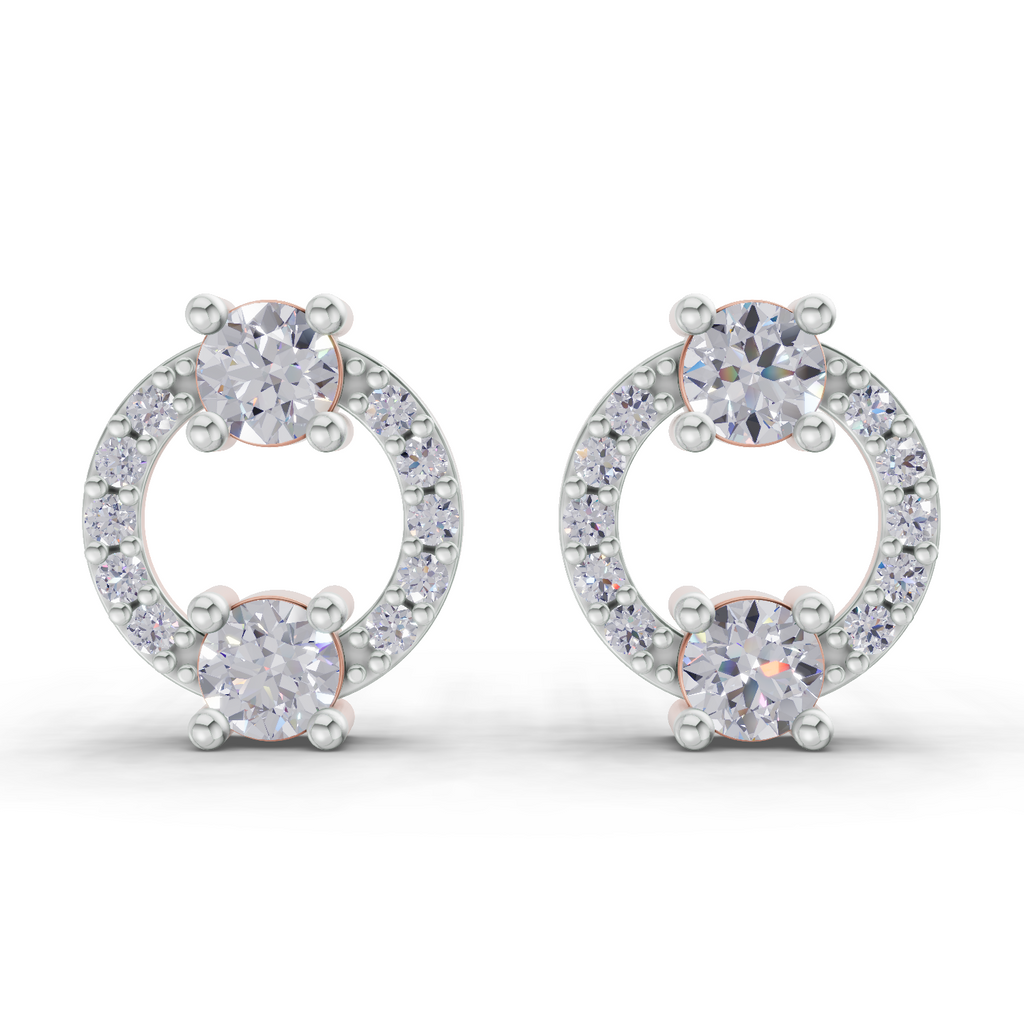 0.84 Carat Diamond Earrings 14K - Rose Gold