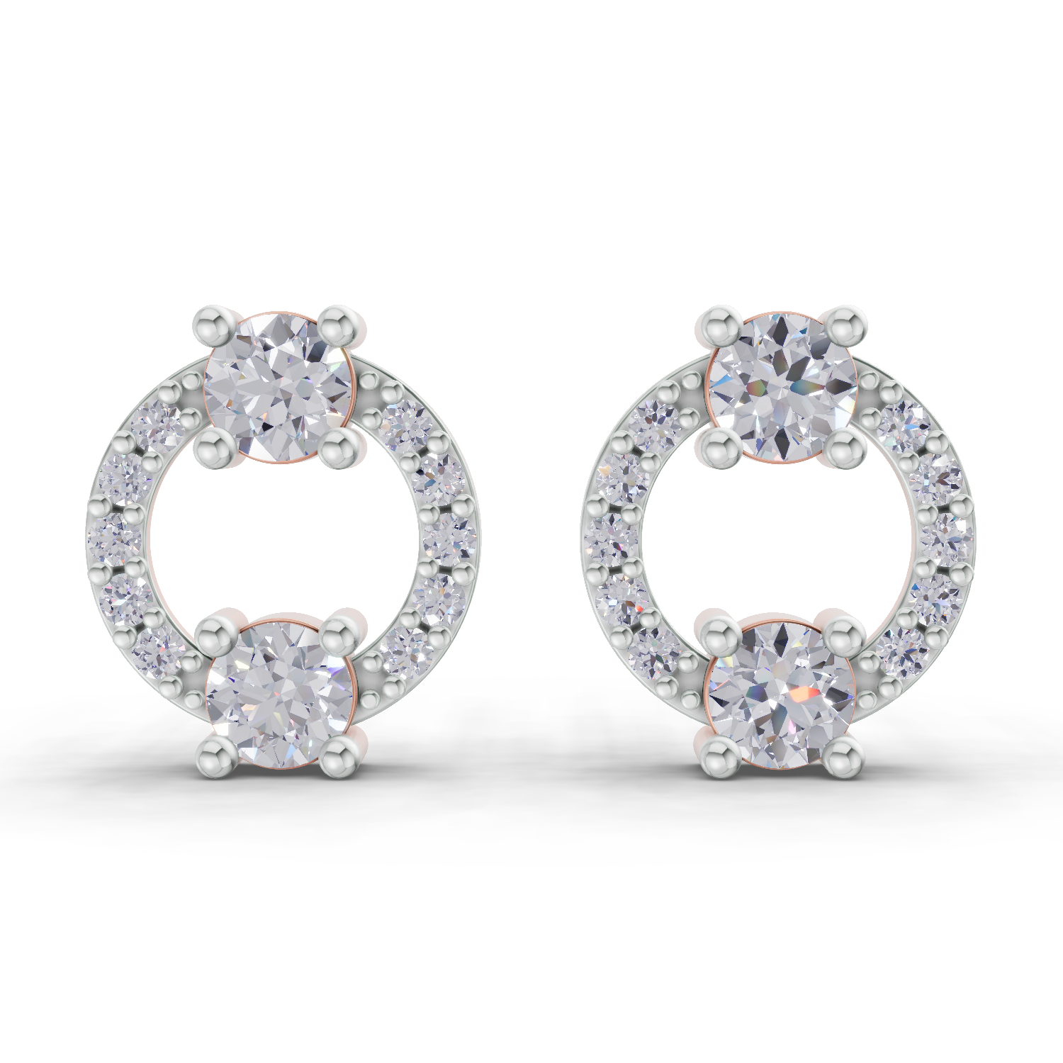 0.84 Carat Diamond Earrings 14K - Rose Gold