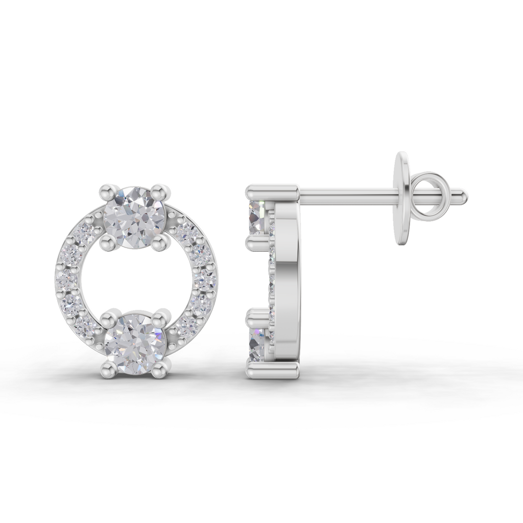 0.84 Carat Diamond Earrings 14K - White Gold