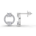 0.84 Carat Diamond Earrings 14K - White Gold