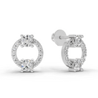 0.84 Carat Diamond Earrings 14K - White Gold