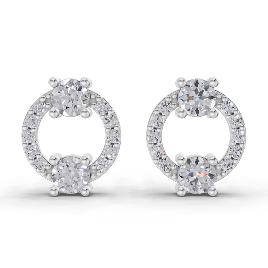 0.84 Carat Diamond Earrings 14K - White Gold