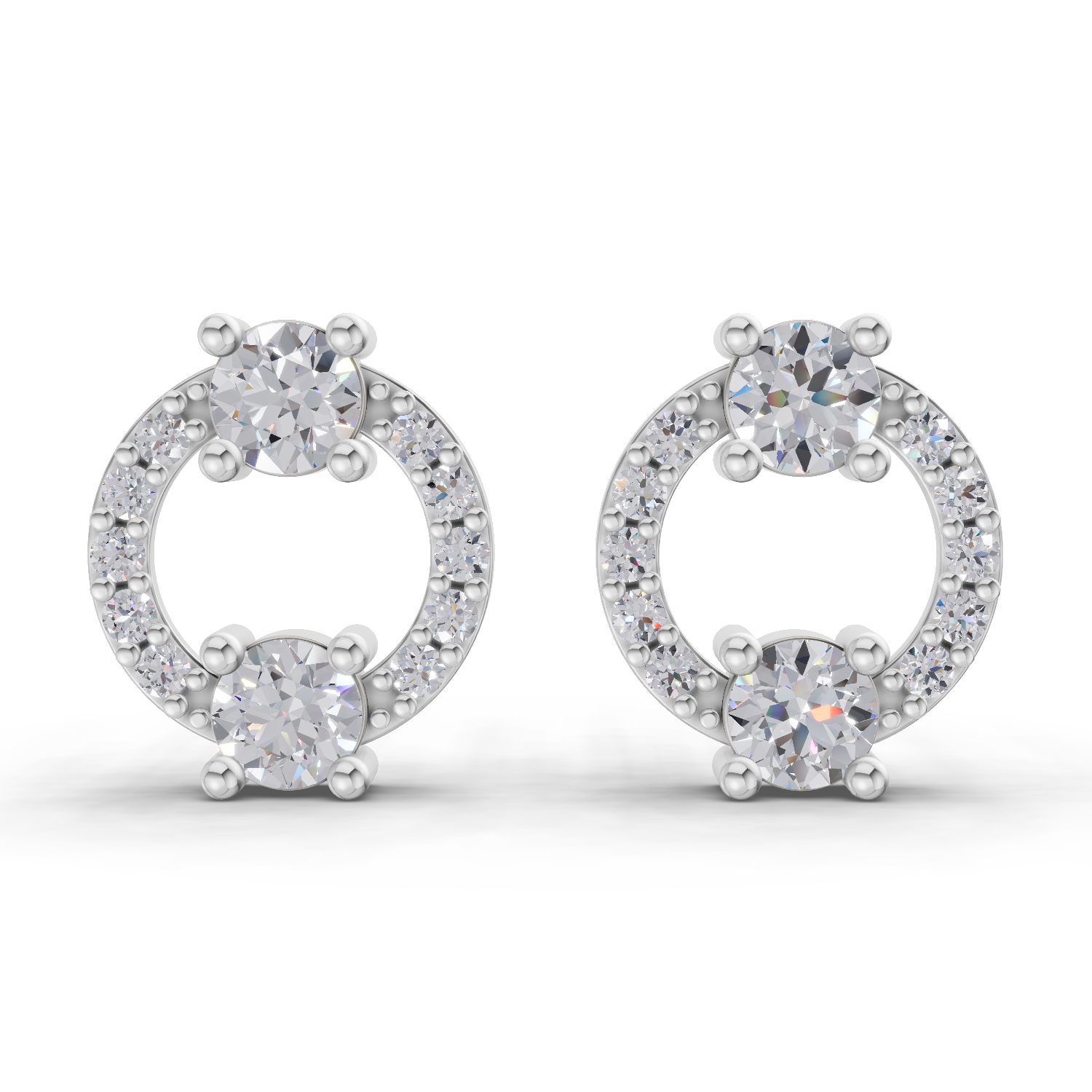 0.84 Carat Diamond Earrings 14K - White Gold