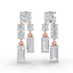 1.96 Carat Baguette Taper Diamond Earrings 14K - Rose Gold